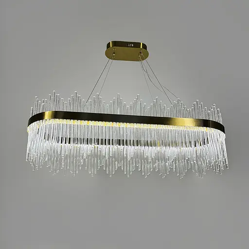 Видовжена підвісна люстра у латунному корпусі 100х40х32 см | Line F | Арт. J881-1000 L AB - фото 8