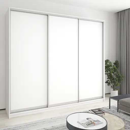 Шкаф-купе трехдверный MebelStar Уни AL 3ДСП 270x60x240 см Аляска белый (MBS-1889)