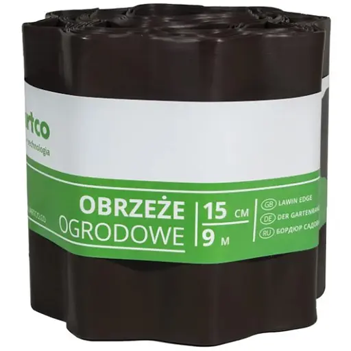 Бордюрна стрічка VARTCO 9 м х 15 см коричневий БОРЛ0005 - фото 1