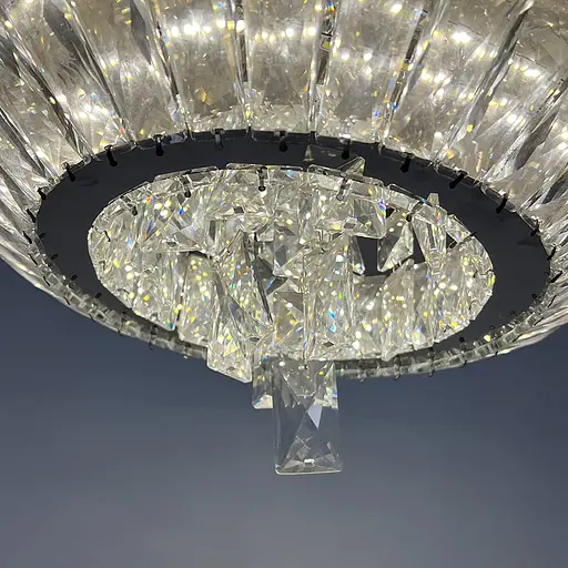 Потолочная хромированная люстра с прозрачным хрусталем Ø 40 см Ст. C 1861/400 | Line F - фото 4