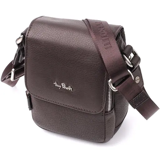 Компактна чоловіча сумка з м'якої натуральної шкіри TONY PEROTTI 14х17х8 см sum0027410 - фото 1