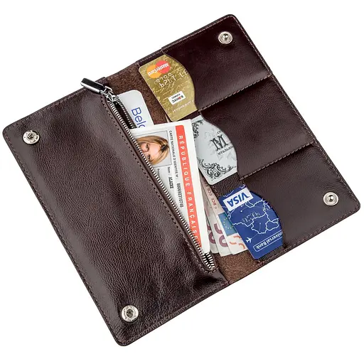 Мужской кожаный кошелек Shvigel 19х9.5х1 см acs0016051 - фото 5
