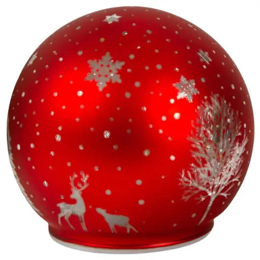 Світильник декоративний Chomik Куля скляний LED 12x11 см червоний (BOZ1853)
