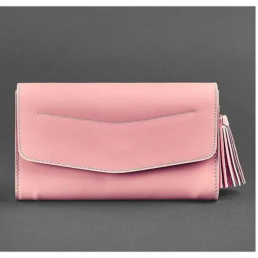 Шкіряна жіноча сумка Еліс рожева - фото 1