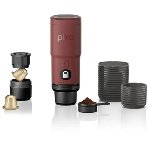 Портативная электрическая эспрессо-кофеварка Wacaco Pixapresso для молотого кофе и капсул, красная