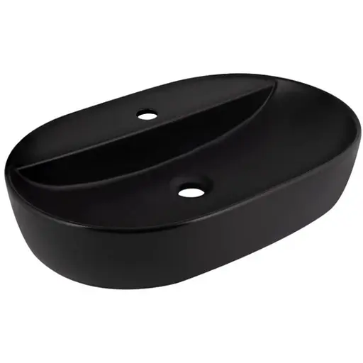 Раковина накладна Qtap Scorpio 600x400x120 Matt Black з донним клапаном QT142203MBMBN48469 - фото 1