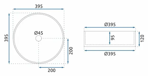 Умивальник Rea Ingrid grey 40 накладний REA-U0279, Прозорий - фото 6