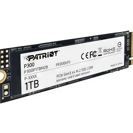 Накопитель SSD внутренний Patriot P300 1 TB NVMe M.2 2280 PCIe 3.0x4 P300P1TBM28 - фото 3