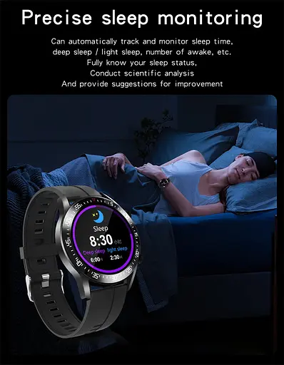 Смарт годинник Lige C2 водонепроникні IP68 (ремінець - силікагель) + шкіряний ремінець (Чорний) - фото 7