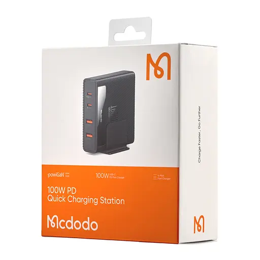 Мережевий зарядний пристрій McDodo Hyperspace Series 100W 4-Port PD Quick Charging Station with C + C 1.2m cable CH-1802 Bla - фото 2