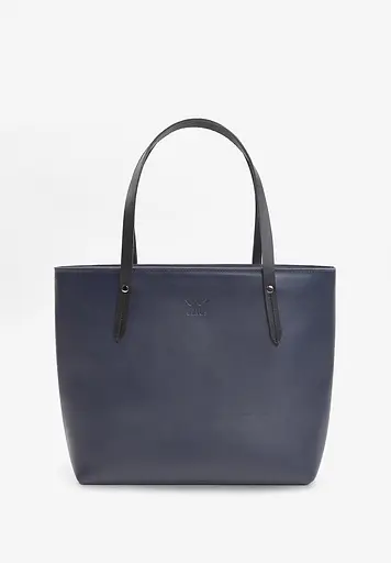 Шкіряний шоппер Walker Mini темно-синій - фото 2