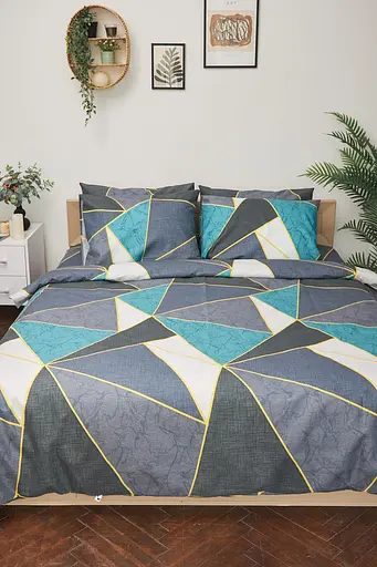 Комплект постільної білизни Moon&Star King Size 220x240 наволочки 2х70х70 Triangles Микросатин Premium - фото 2