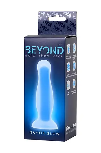 Анальна пробка Toyfa Beyond Namor Glow 12.5 см (блакитний) - фото 7