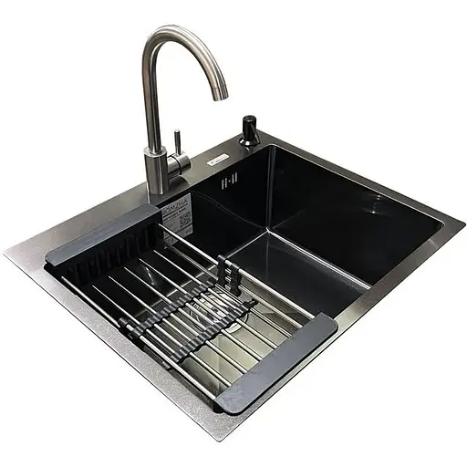 Комплект мойка+смеситель Romzha Arta U-550S Max BL(A) - фото 3