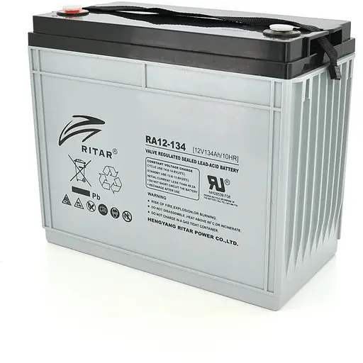 Аккумуляторная батарея AGM RITAR RA12-134, Gray Case, 12V 134.0Ah ( 340 x 173 x 287 ) Q1