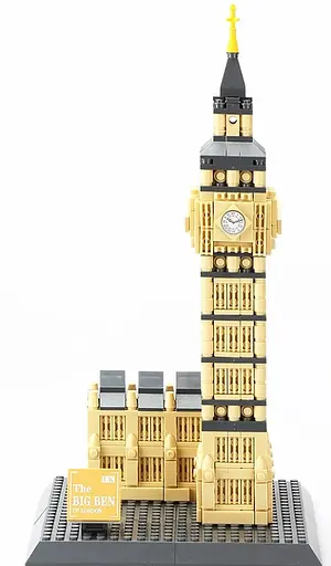 Конструктор Архитектура Wange 3D Биг-Бен Elizabeth Tower 4211 для детей и взрослых 892 деталей - фото 3