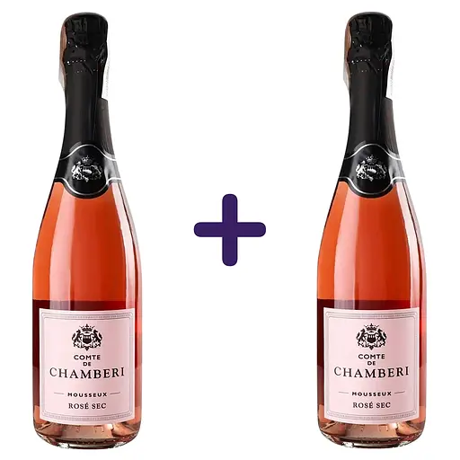 Вино ігристе Comte de Chamberi Rose рожеве сухе 10,5% 1.5 л (2 шт. х 0.75 л) - фото 1