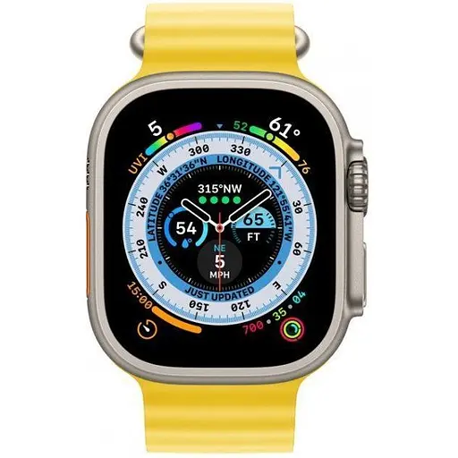 Смарт-часы Apple Watch Ultra 49 mm Titanium Case with Yellow Ocean Band (MNH93/MNHG3) (72531) - фото 2