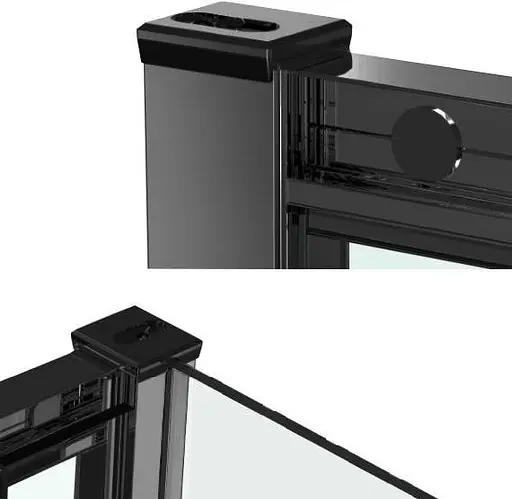 Душова кабіна Dusel EF-185BP + EF181BP Black Matt Paint 1200x800x1900 518582, Чорний матовий, Універсальна, прозорий, 120x80 - фото 3