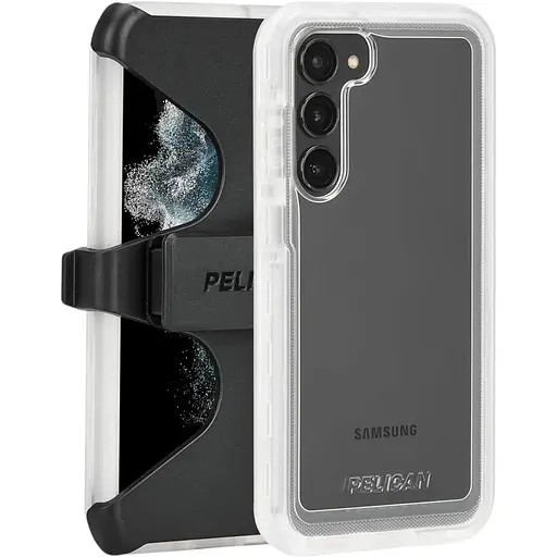 Противоударный чехол с клипсой Pelican Voyager для Samsung Galaxy S23 (6.1") Clear аналог OtterBox Defender