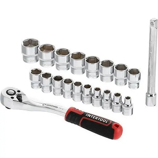 Набір торцевих головок із тріскачкою Intertool ET-8015 18 шт. [148847] - фото 3