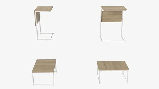 Стол журнальный приставной Терри Комбо Ferrum-decor 345x662x440 Белый металл ДСП Дуб Сонома 16 мм (FRD-105146) - фото 8