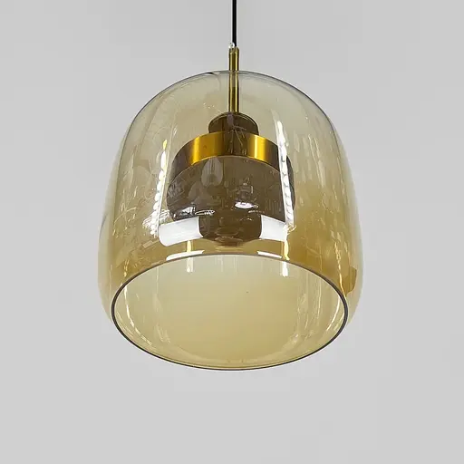 Підвісний світильник BOLLI у латунному корпусі із янтарним плафоном Ø 20х20 см | Line F | Арт. BS12-230 AB+AM - фото 5