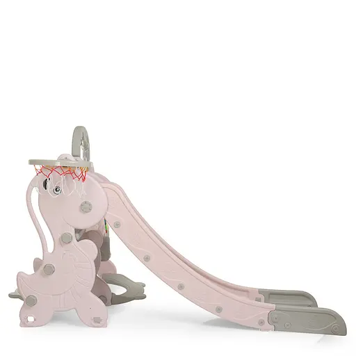 Дитяча гірка-гойдалка BAMBI YG2020-2-8 з баскетбольним кільцем, ш153-г195-в110см, рожева - фото 3