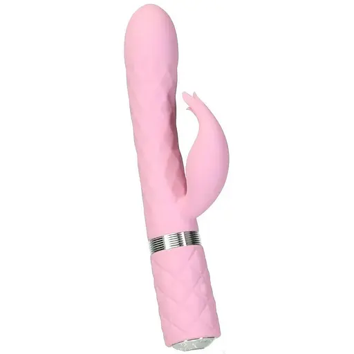 Роскошный кролик с ротацией и вибрацией Pillow Talk Lively кристалл Сваровски тройной отрост - фото 2