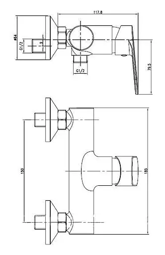 Смеситель для душа Imprese Lesna 15070 Хром - фото 2