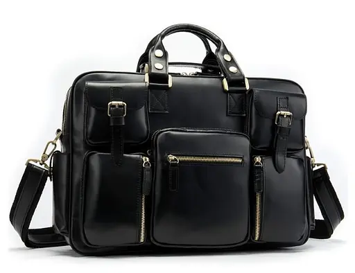 Чоловіча шкіряна сумка Vintage 40х30х9 см sum0012377 - фото 3