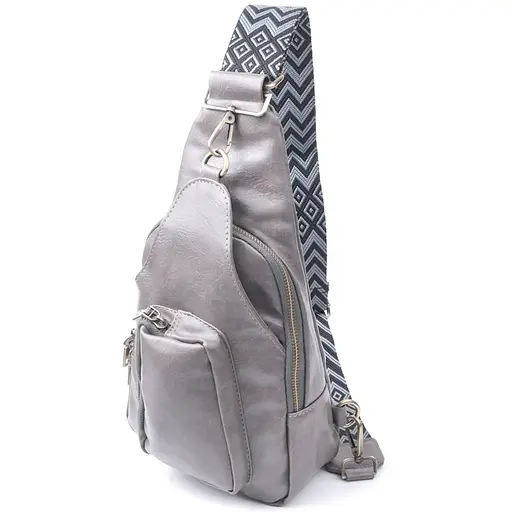 Женская сумка Vintage из экокожи с акцентом на текстильную лямку 18х33х10 см sum0026969 - фото 1