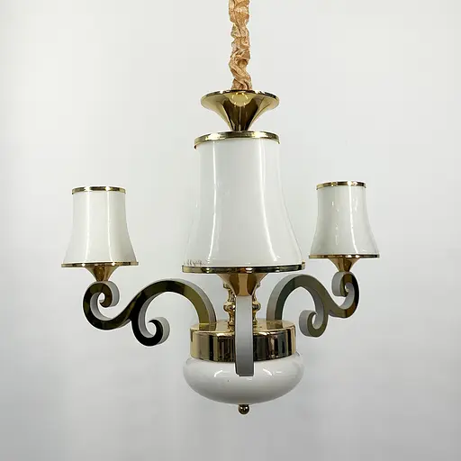 Люстра со светодиодным золотым корпусом и 3 белыми плафонами Line.F 86607/3 GD - фото 2