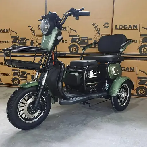 Електроскутер Триколісний Corso Logan (1200W 72V/23Ah) Зелений - фото 2