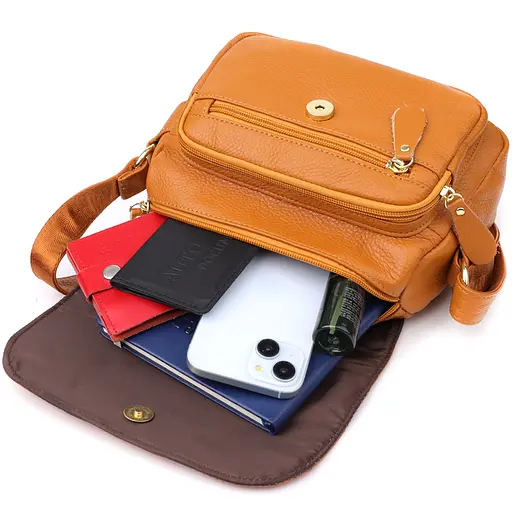 Вместительная повседневная сумка Vintage из натуральной кожи для женщин 23.5х17х10 см sum0027566 - фото 9