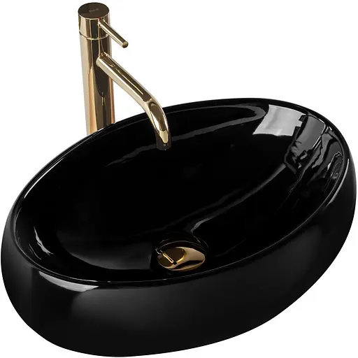 Умивальник Rea Linda накладний black REA-U8523, Чорний - фото 1