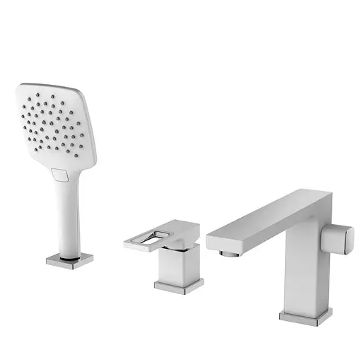 Змішувач для ванни на борт Gappo G1117-8 білий/хром - фото 1