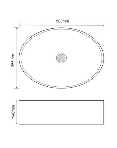 Умивальник накладний Mixxus Premium Bevel-0106 500x355x140 мм MP6546, Білий - фото 2