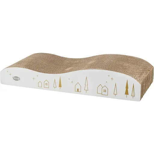 Царапка Trixie для кошек волна Рождественская картонная бело-золотая 43.5×8×20 см - фото 4