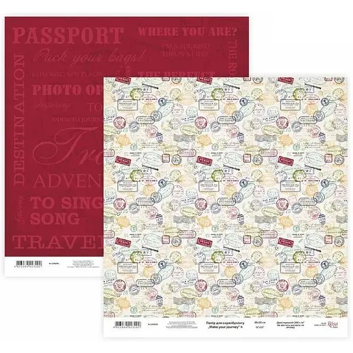 Папір для скрапбукінгу "Make your journey" 4 двосторонній 30.48х30.48см 200г/м² Rosa Talent - фото 1