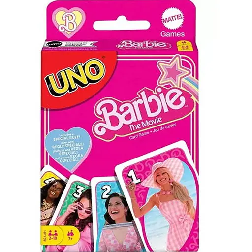 Настольная игра Mattel Уно Барби в кино (UNO Barbie The Movie) (HPY59) - фото 1