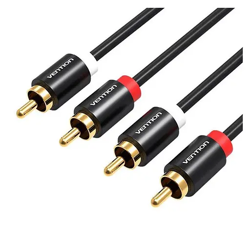 Коммутационный кабель 2xRCA-2xRCA Vention VABR06B100 1 м Black - фото 1