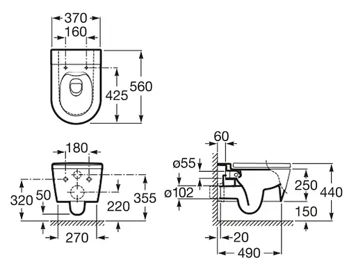 Унитаз подвесной Roca Inspira Round A346527000, Белый - фото 2