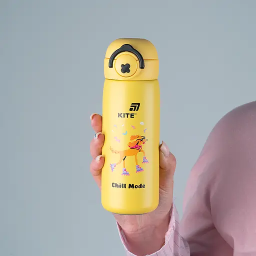 Термос з кнопкою Kite Chil mode жовтий 430 мл (K25-1221-2) - фото 5