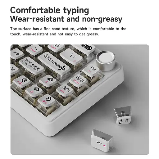 Игровая механическая проводная клавиатура Ajazz Ak690 / 68 клавиш / Hot-Swap / RGB / Melard Switch MC / White - фото 3