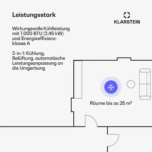 Мобильный кондиционер Klarstein Aero Ring 7k (10046095) - фото 3