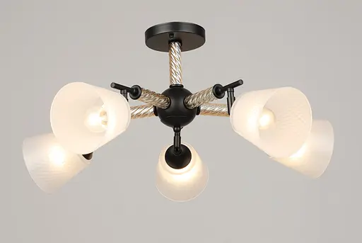 Люстра стельова на 5 плафонів VALESO, Чорний, K2343/5