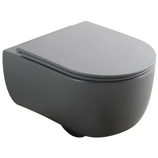 Унитаз подвесной Mixxus Premium Topper-0303-R gray 495x370x350 мм Rimless MP6657, Графит - фото 1