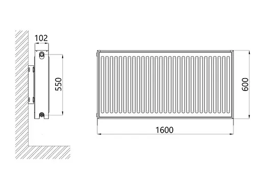 Радиатор стальной Thermo Alliance IMAS 22 тип 600x1600 мм нижнее подключение (TAI226001600V) - фото 2