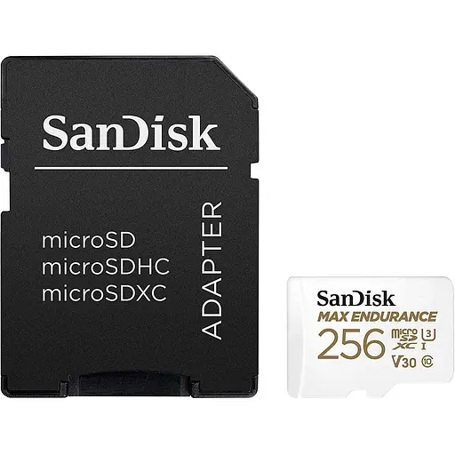 Карта памяти SanDisk microSDXC 256 GB UHS-I Max Endurance U3 V30 R-100MB/s + SD Adapter (SDSQQVR-256G-GN6IA) [141837]